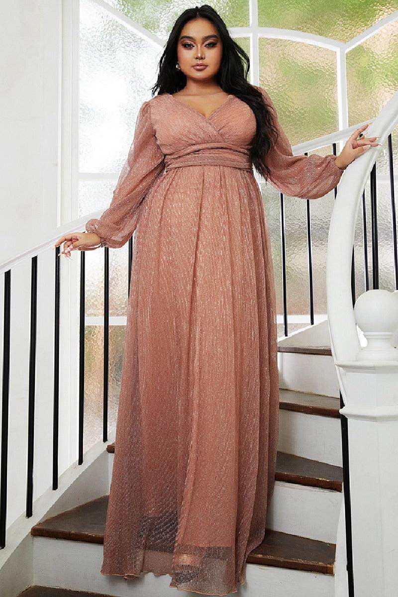 A-Line Sweep-Brush Train Sequined dress 693139650702 - COCOMELODY